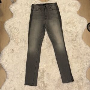 Mother Denim Women’s Size 27 Gray Supermoon Stripe High Waist The Swooner Jeans